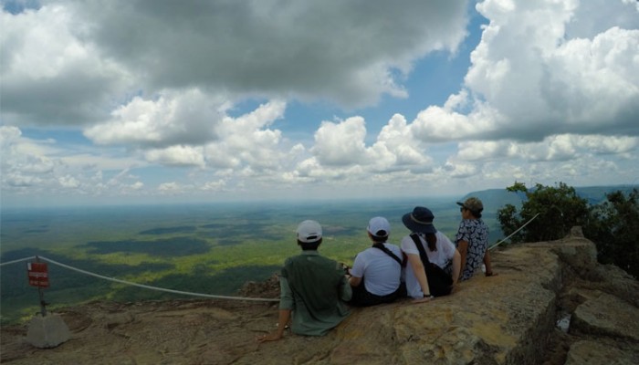 Looking to amazing view from Preah Vihear temple, Cambodia.