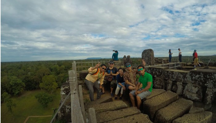 Koh Ker on the top pyramid 7 levels, Cambodia.