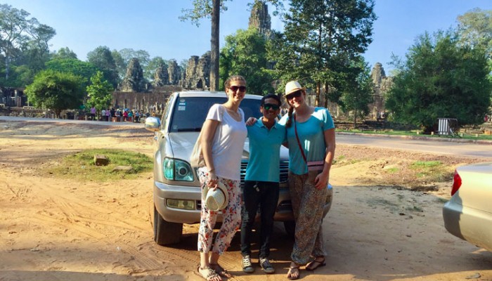 Bayon Temple, Tour, Angkor Thom, Siem Reap, Cambodia.