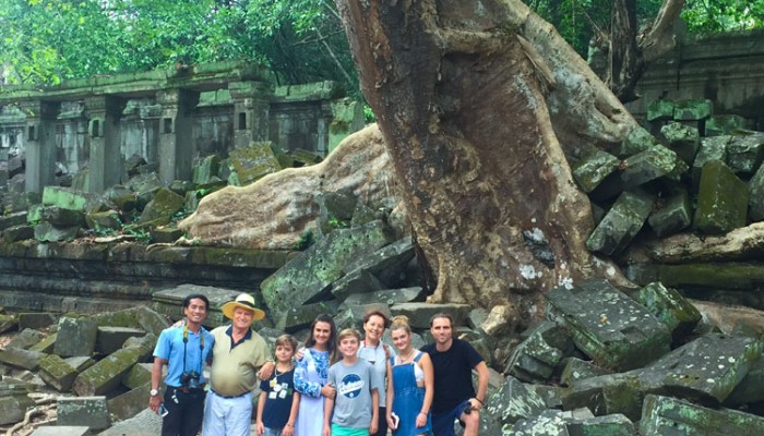 In front of Beng Mealea temple.