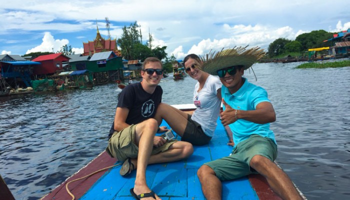 Boat tour at Tonle Sap Lake, Cambodia.