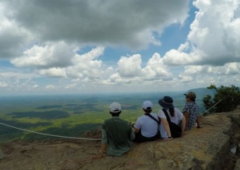 Preah Vihear, sky temple mountain on the top of Preah Vihear mountain, border Cambodia-Thailand.